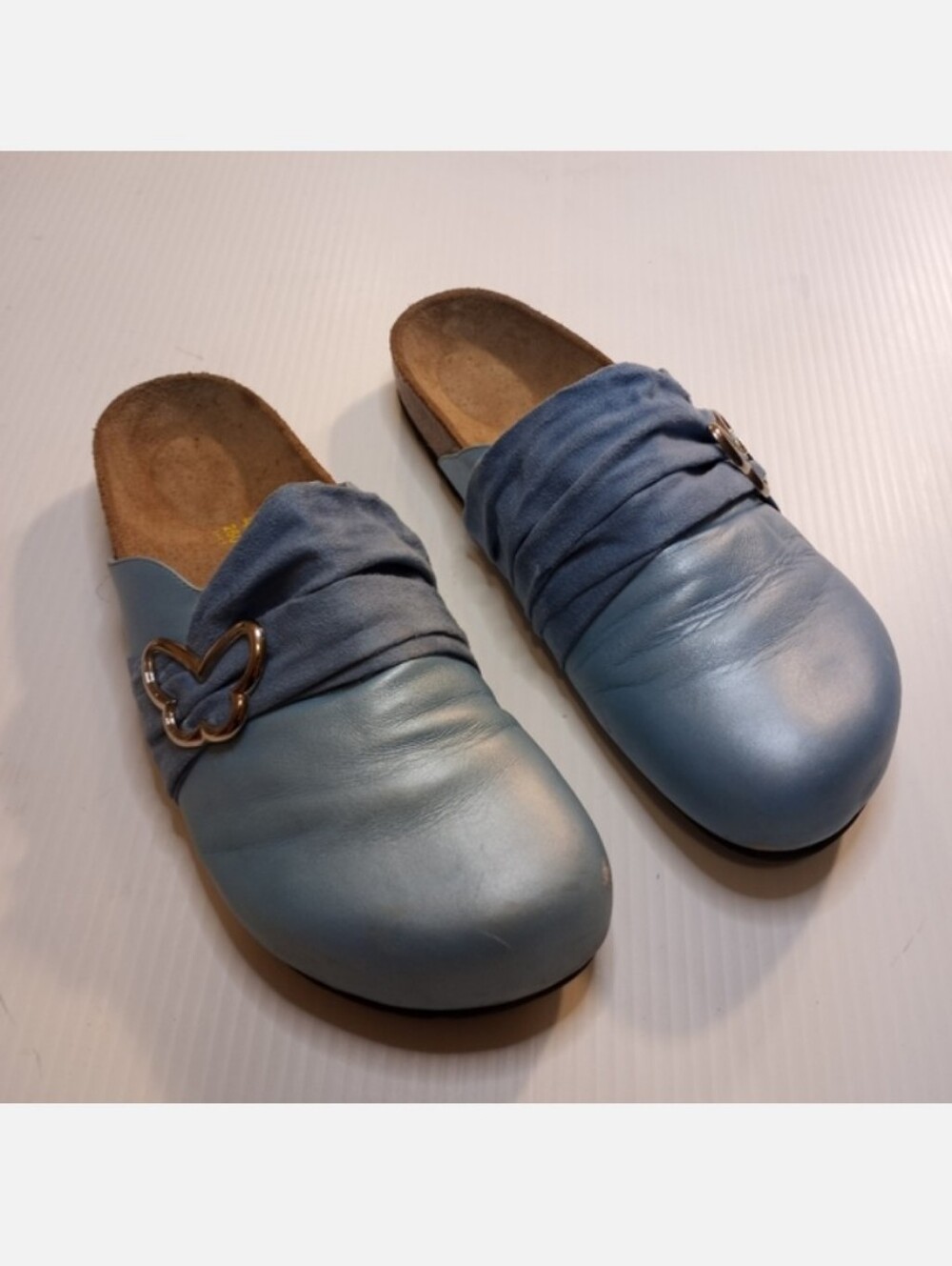 Tatami Blue Leather Slip-On Sandal Sz 40